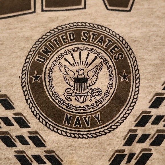 US Military Navy Men's Gray T-Shirt Size XL - Picture 3 of 5